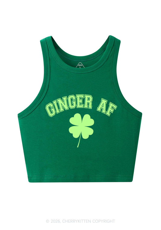 Ginger AF St Patricks Y2K Crop Tank Top Cherrykitten