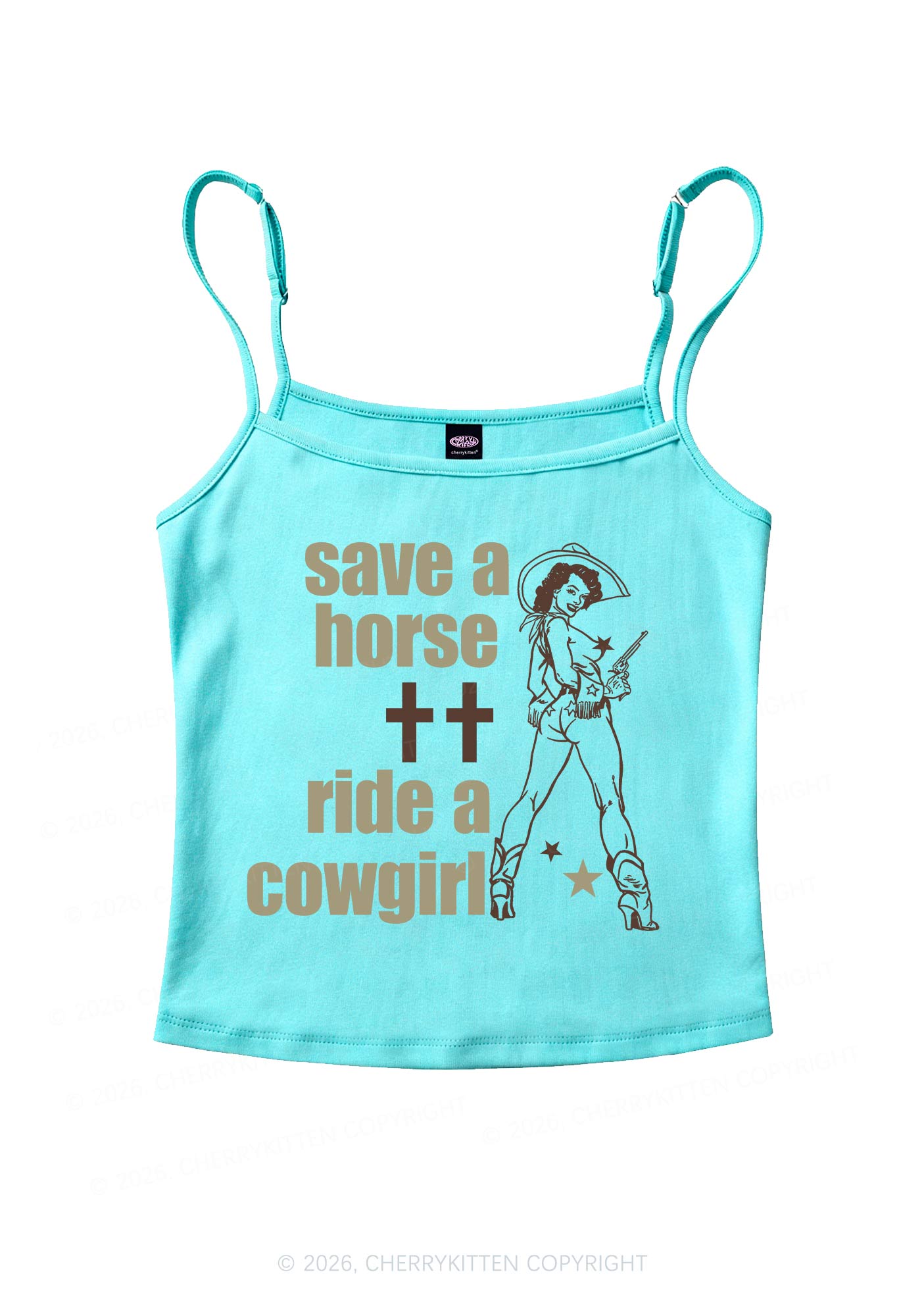 Ride Cowgirl Pride Y2K Spaghetti Strap Cami Cherrykitten