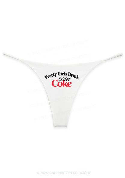 Pretty Girls Drink Diet Coke Y2K Bikini String Thong Cherrykitten