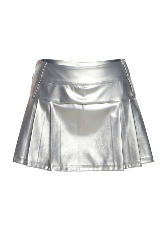 Y2K Solid Color High Waist Pleated Skirt Cherrykitten