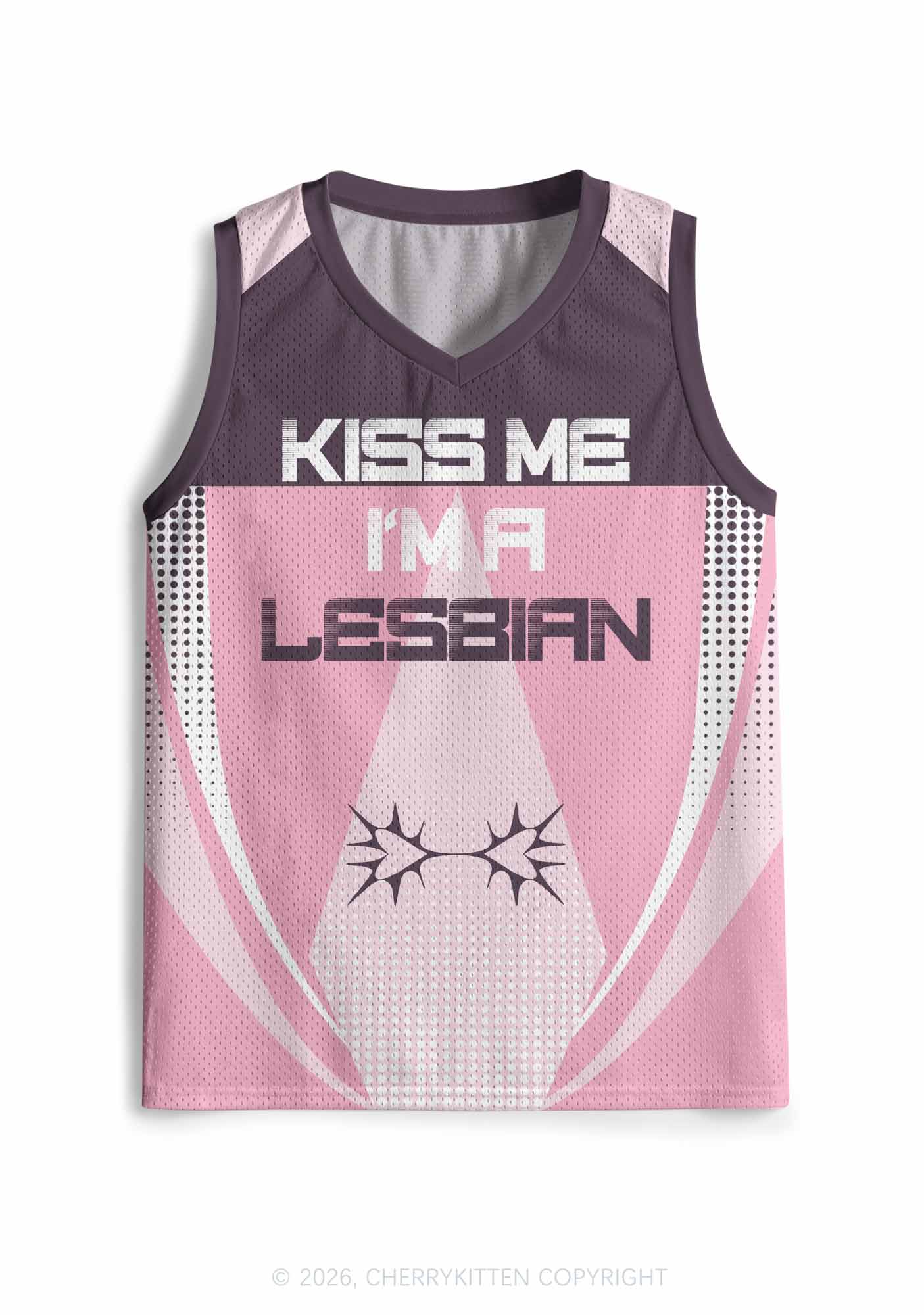 Kiss Me Im Lesbian Pride Y2K Sport Jersey Tank Cherrykitten