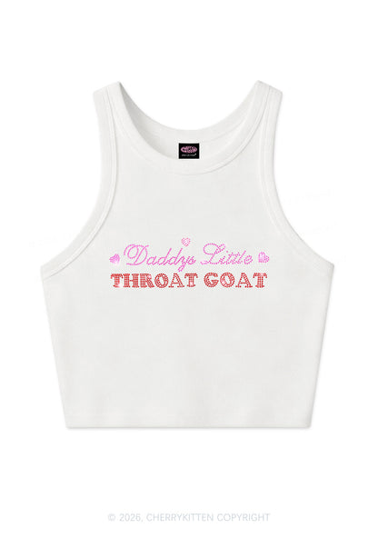 Rhinestone Daddys Little Throat Goat Y2K Crop Tank Top Cherrykitten