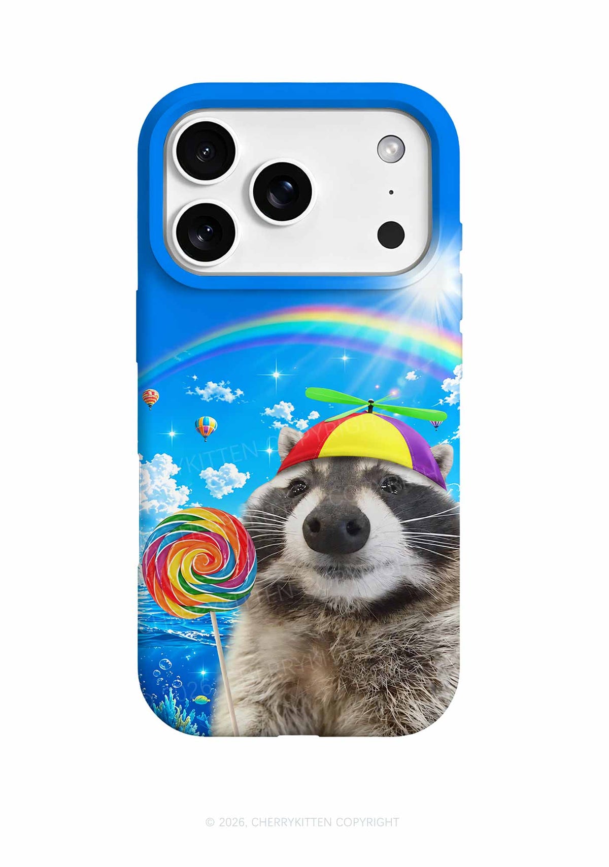 Rainbow Lollipop Raccoon Y2K Phone Case Cherrykitten