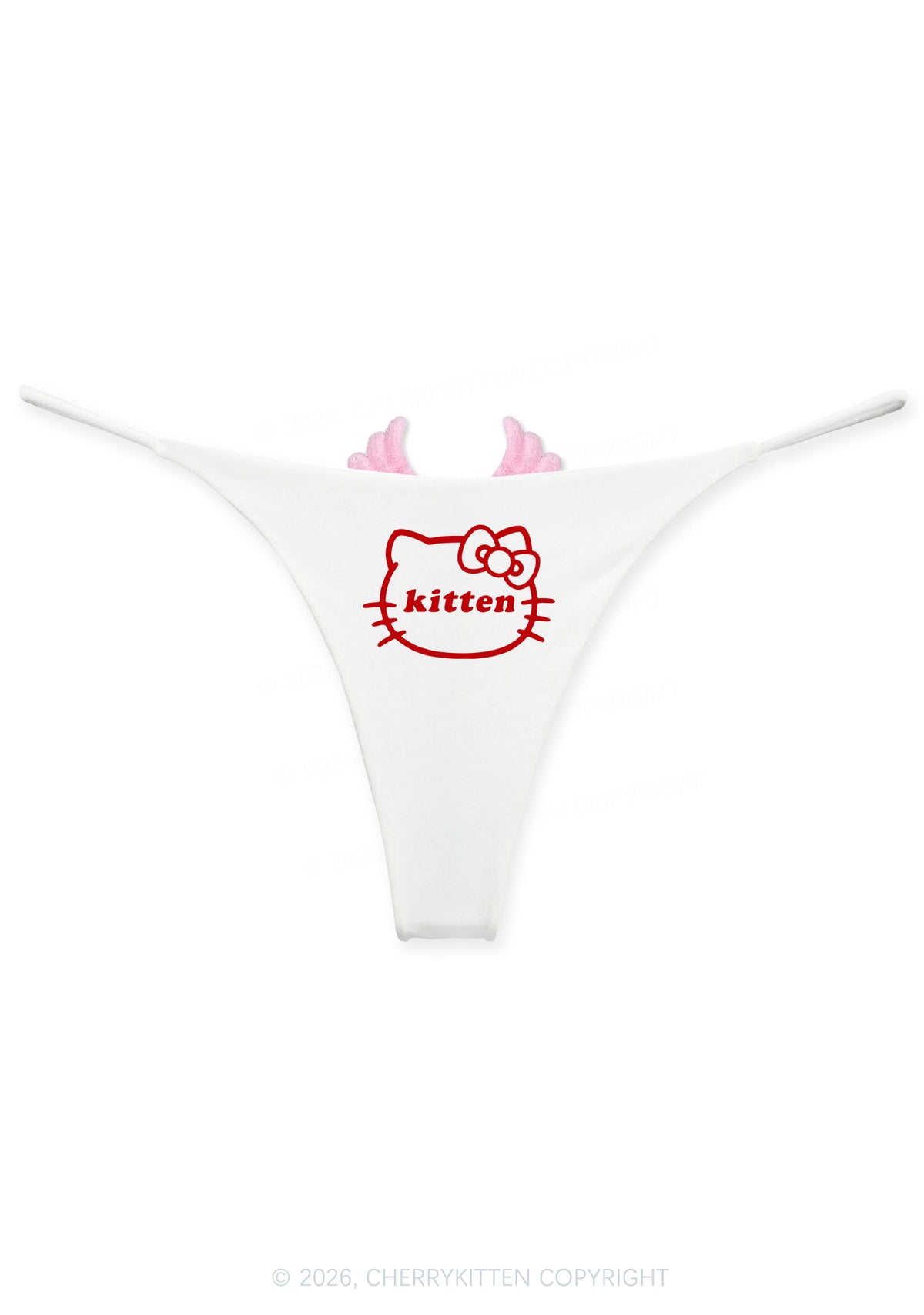 Cute Kitten Y2K Goth Angel Wings Bikini String Thong Cherrykitten