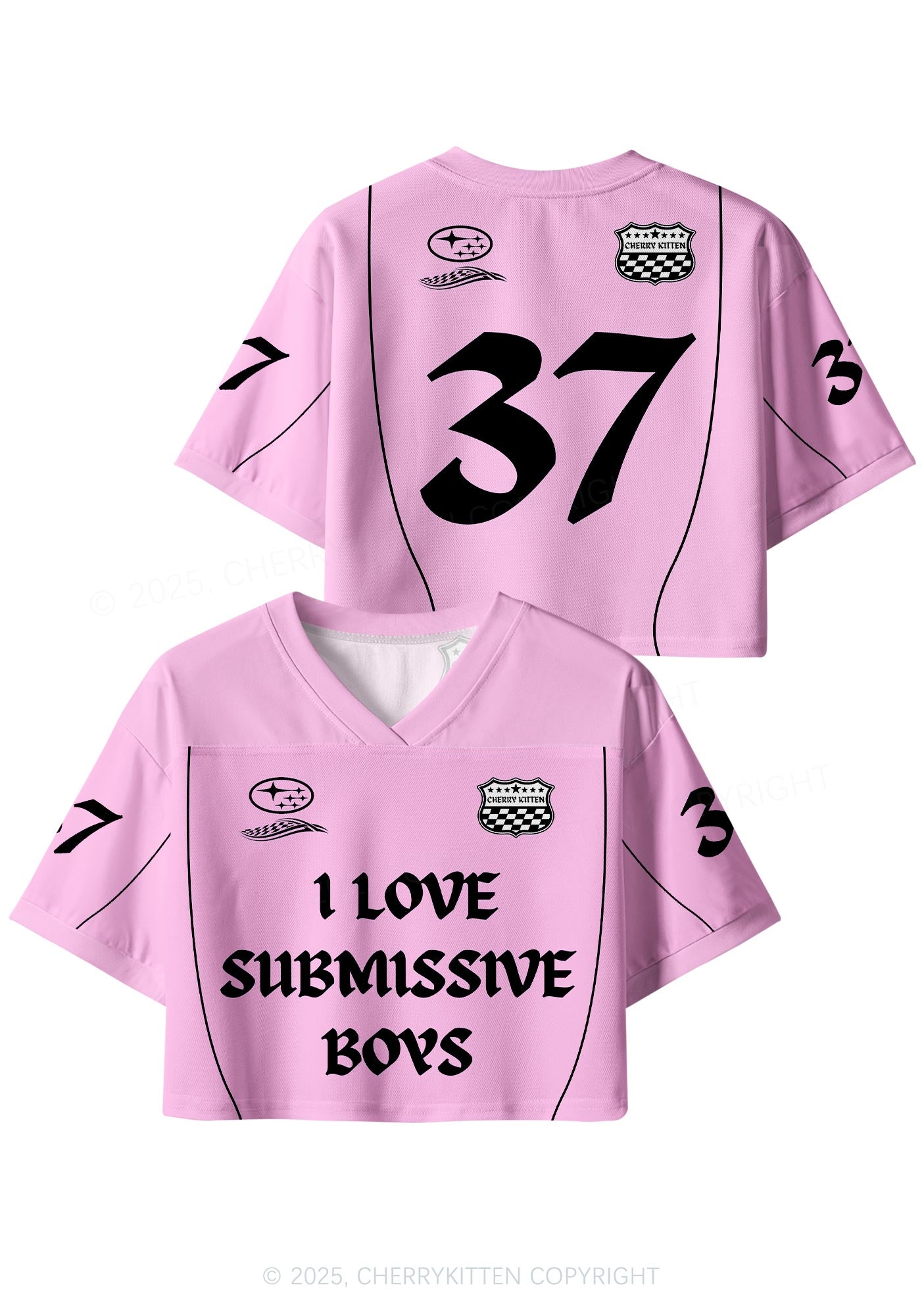 Custom Pink I Love S Boys Y2K Crop Sport Jersey Shirts Cherrykitten