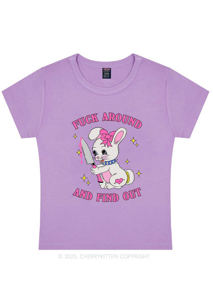 Fxxk Around Bunny Y2K Baby Tee Cherrykitten