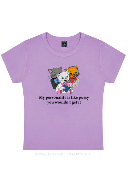 Personality Like Puxxy Y2K Baby Tee Cherrykitten