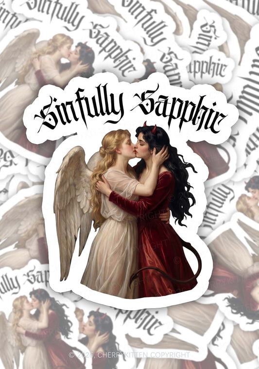 Sinfully Sapphic Pride 1pc Y2K Sticker Cherrykitten