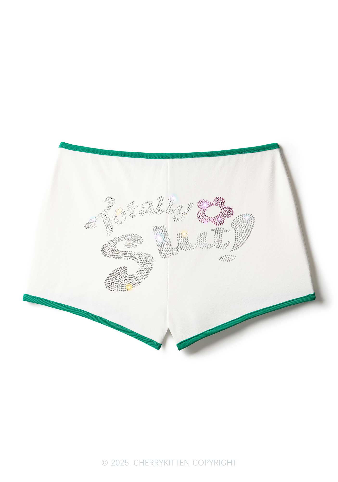 Rhinestone Totally Slxt Y2K Booty Shorts Cherrykitten