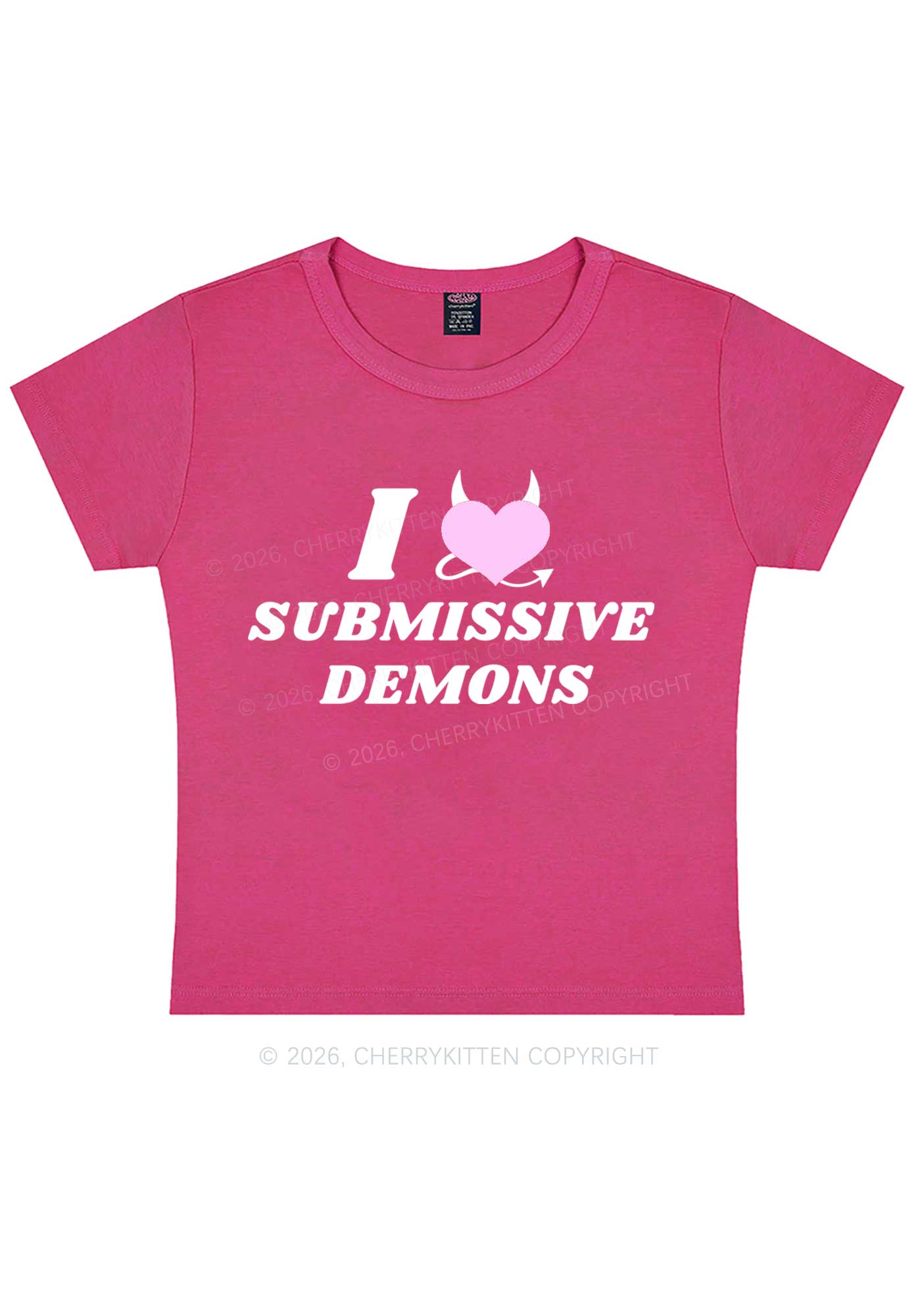 Halloween I Love S Demons Y2K Baby Tee Cherrykitten