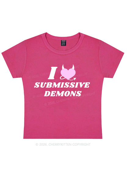 Halloween I Love S Demons Y2K Baby Tee Cherrykitten