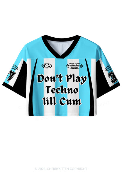 Custom Skyblue Dont Play Techno Y2K Crop Sport Jersey Shirts Cherrykitten