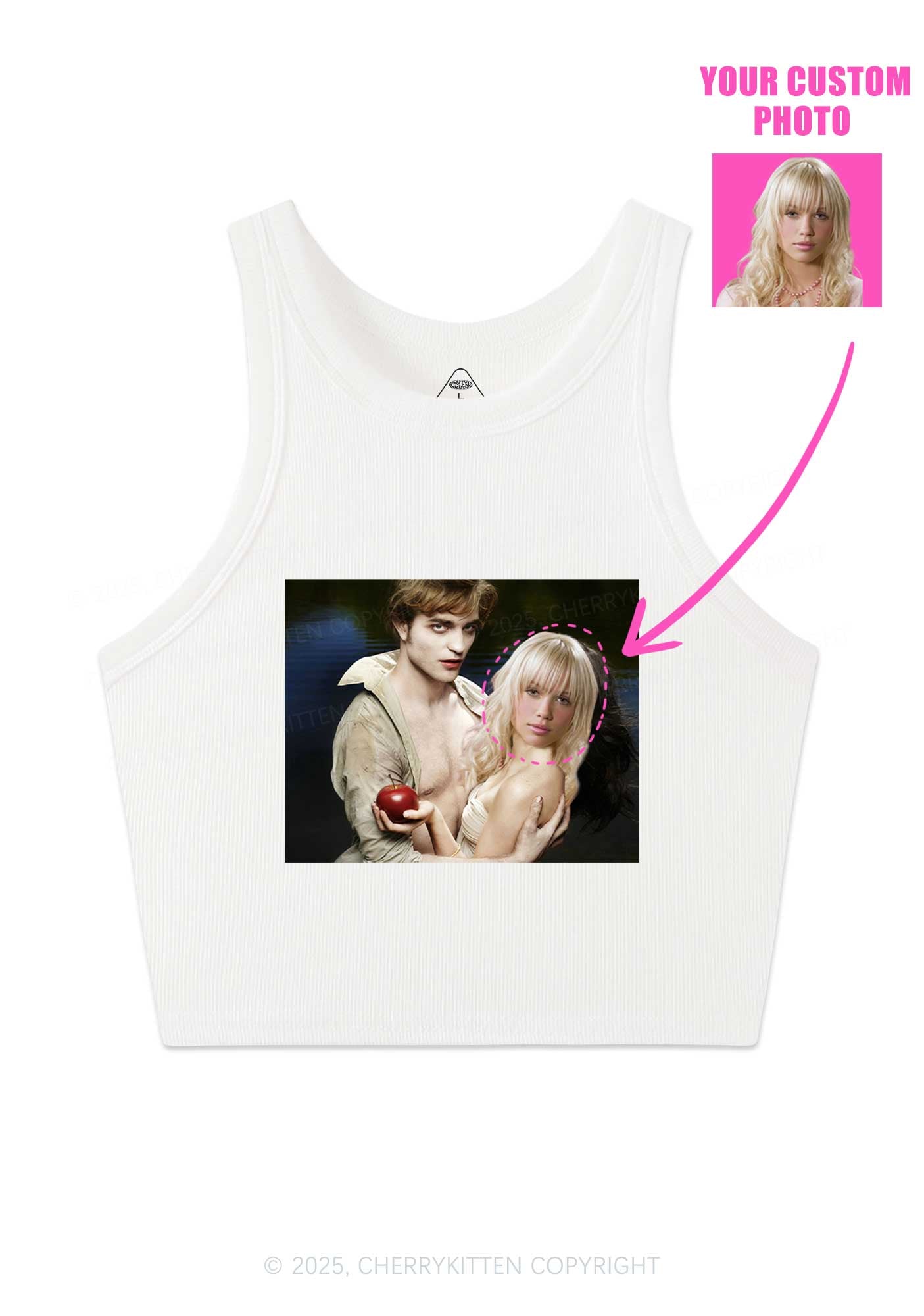 Custom Vampire Lover Photo Y2K Crop Tank Top Cherrykitten