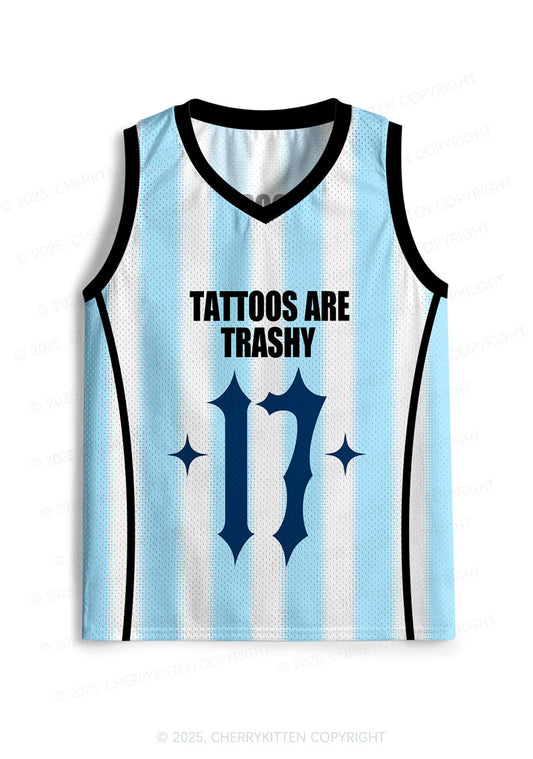 Custom Tattoos Are Trashy Y2K Sport Jersey Tank Cherrykitten