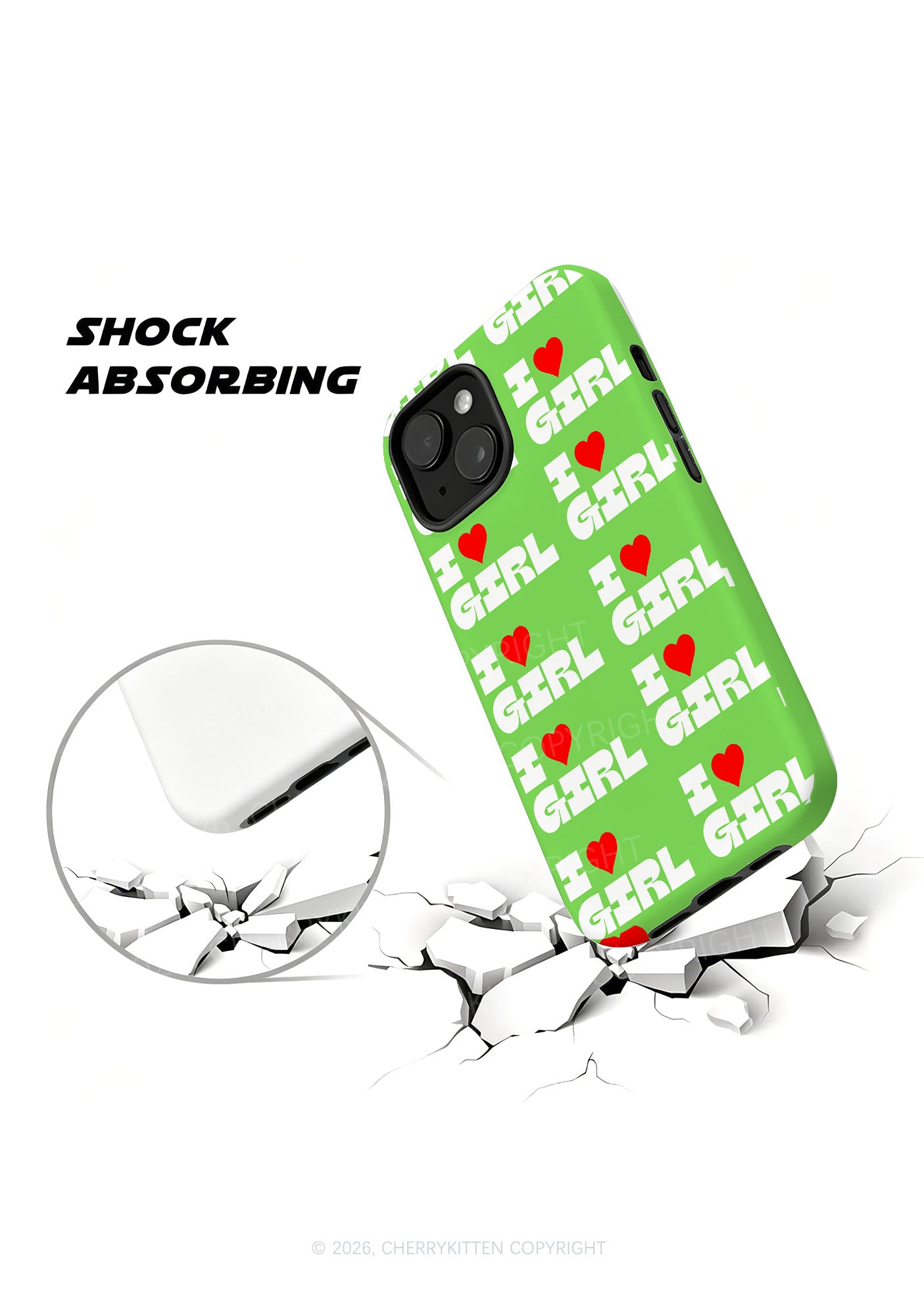 I Love Girls Pride Y2K Phone Case Cherrykitten