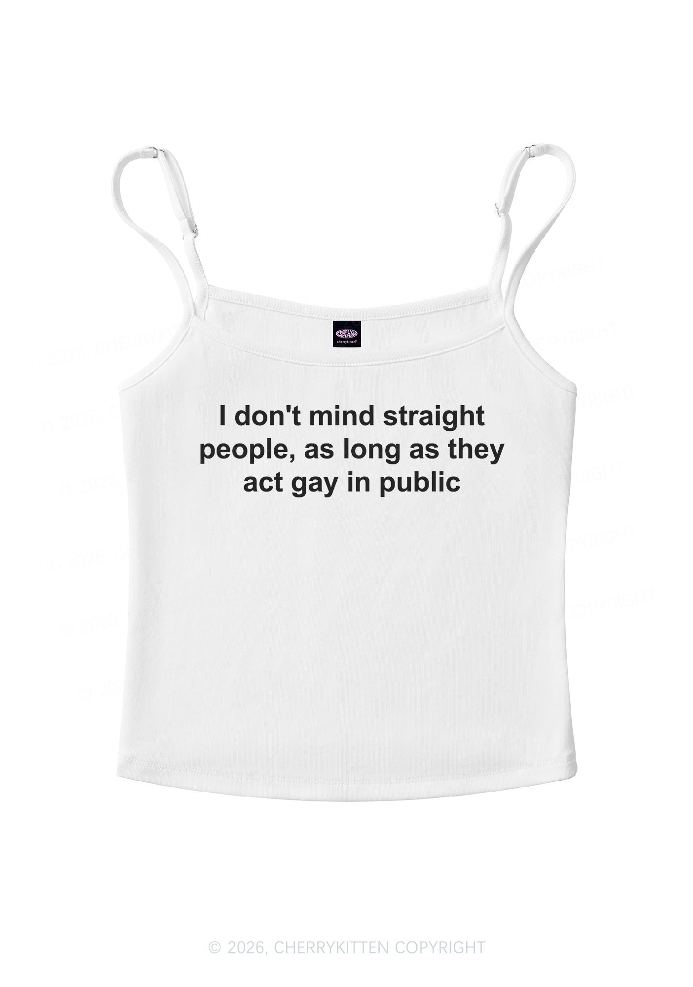 Act Gay In Public Pride Y2K Spaghetti Strap Cami Cherrykitten