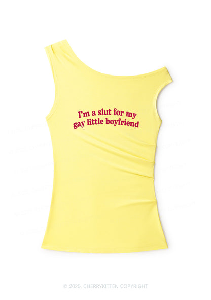 Slxt For My Gay BF Y2K Off Shoulder Tank Top Cherrykitten