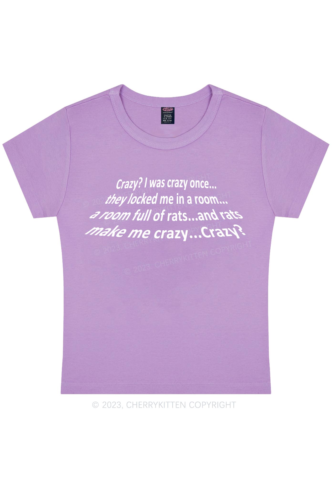 Rats Make Me Crazy Y2K Baby Tee Cherrykitten