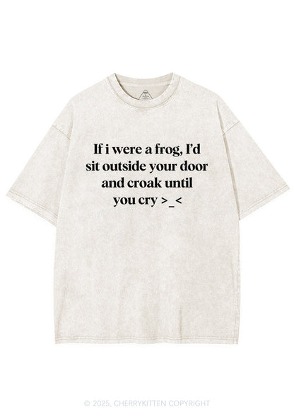 Frog Croak Y2K Shirts Washed Tee Cherrykitten
