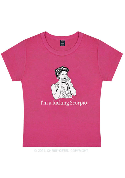 Curvy I'm Custom Zodiac Y2K Baby Tee Cherrykitten