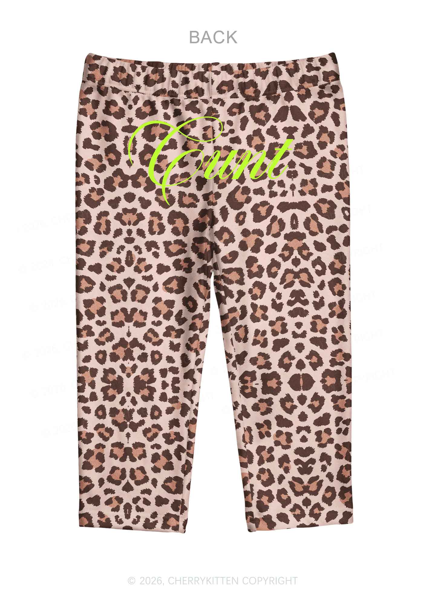 Cxxt Brown Leopard Y2K Print Capri Pants Cherrykitten