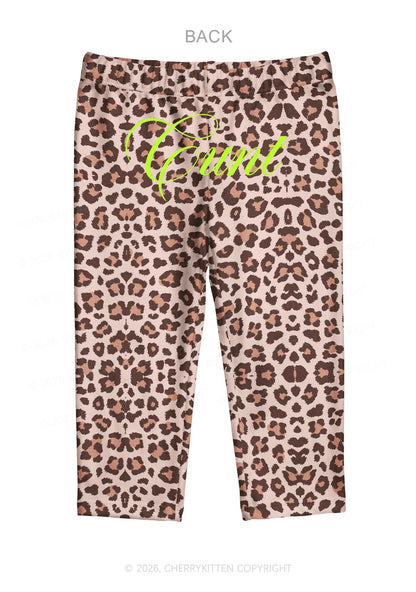 Cxxt Brown Leopard Y2K Print Capri Pants Cherrykitten
