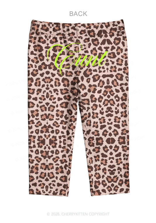 Cxxt Brown Leopard Y2K Print Capri Pants Cherrykitten
