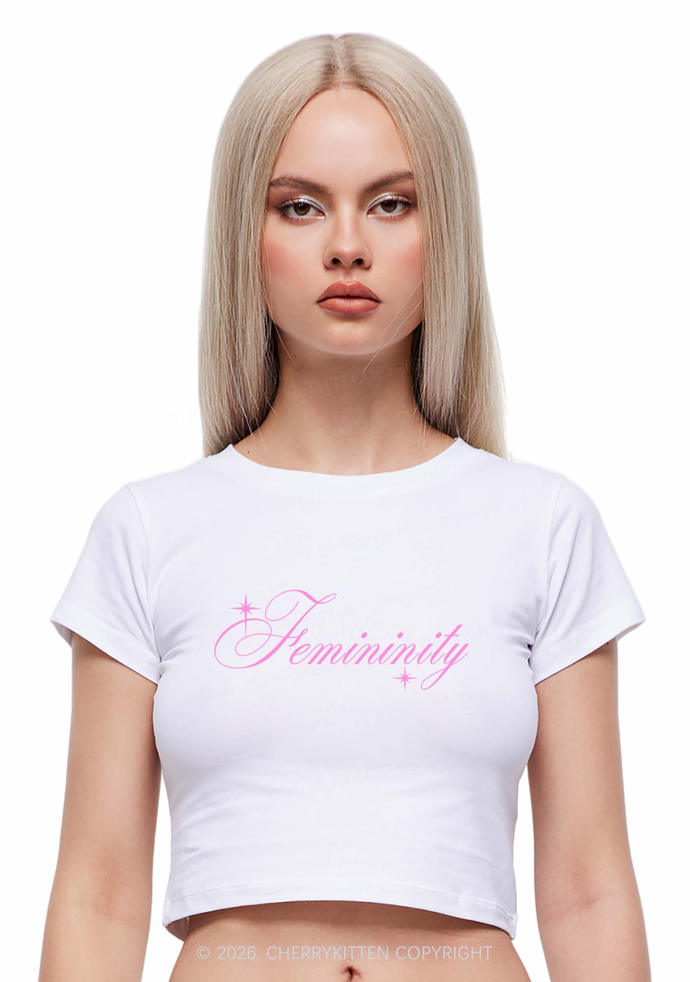 Femininity Pride Y2K Baby Tee Cherrykitten