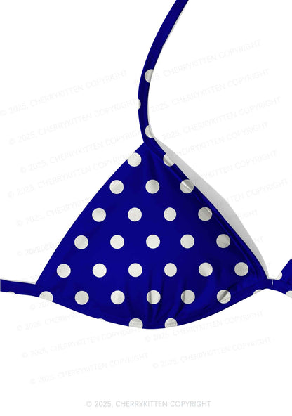 Classic Blue Dots Y2K Print Bikini Set Cherrykitten