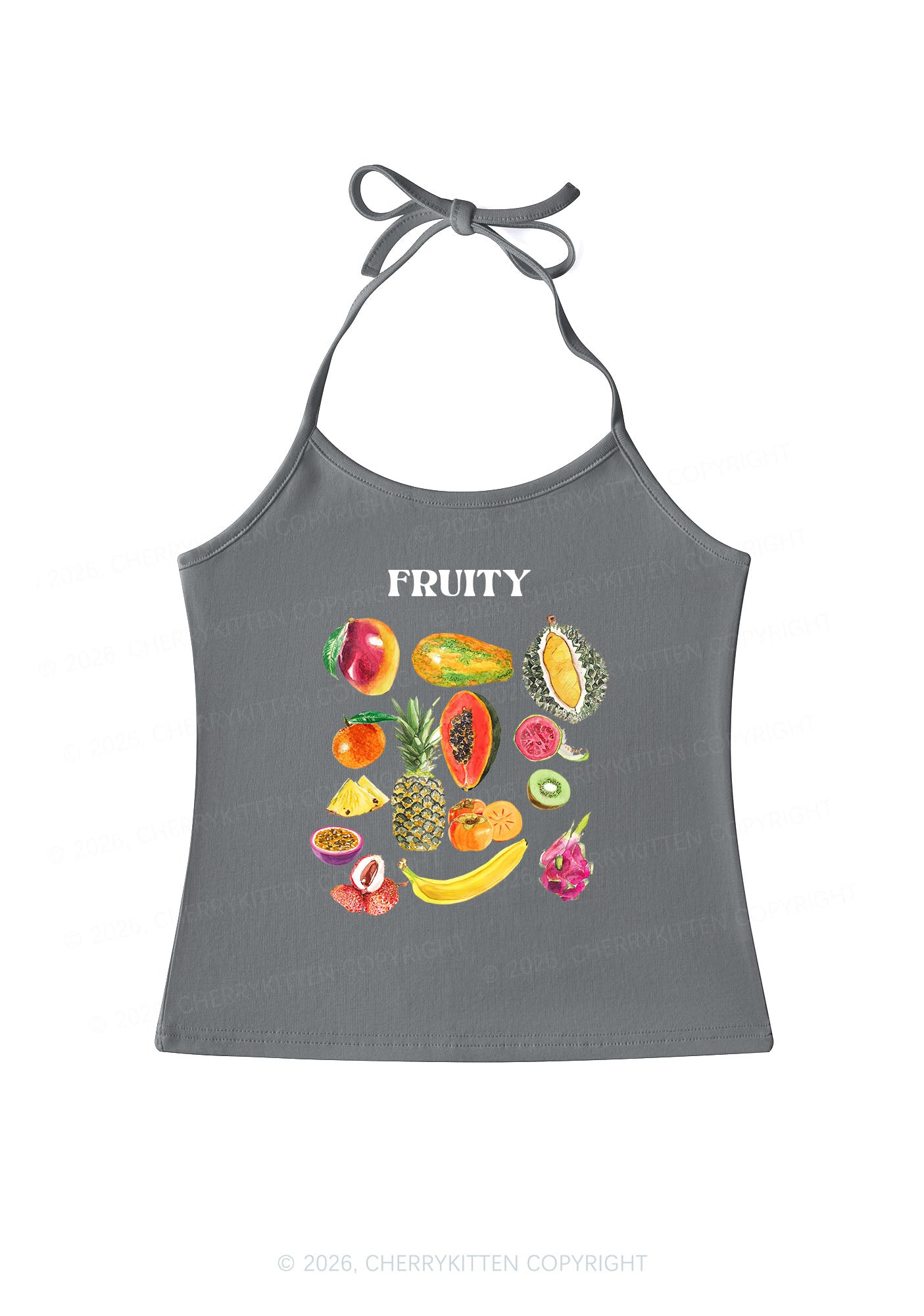 Fruity Pride Y2K Halter Neck Cami Cherrykitten