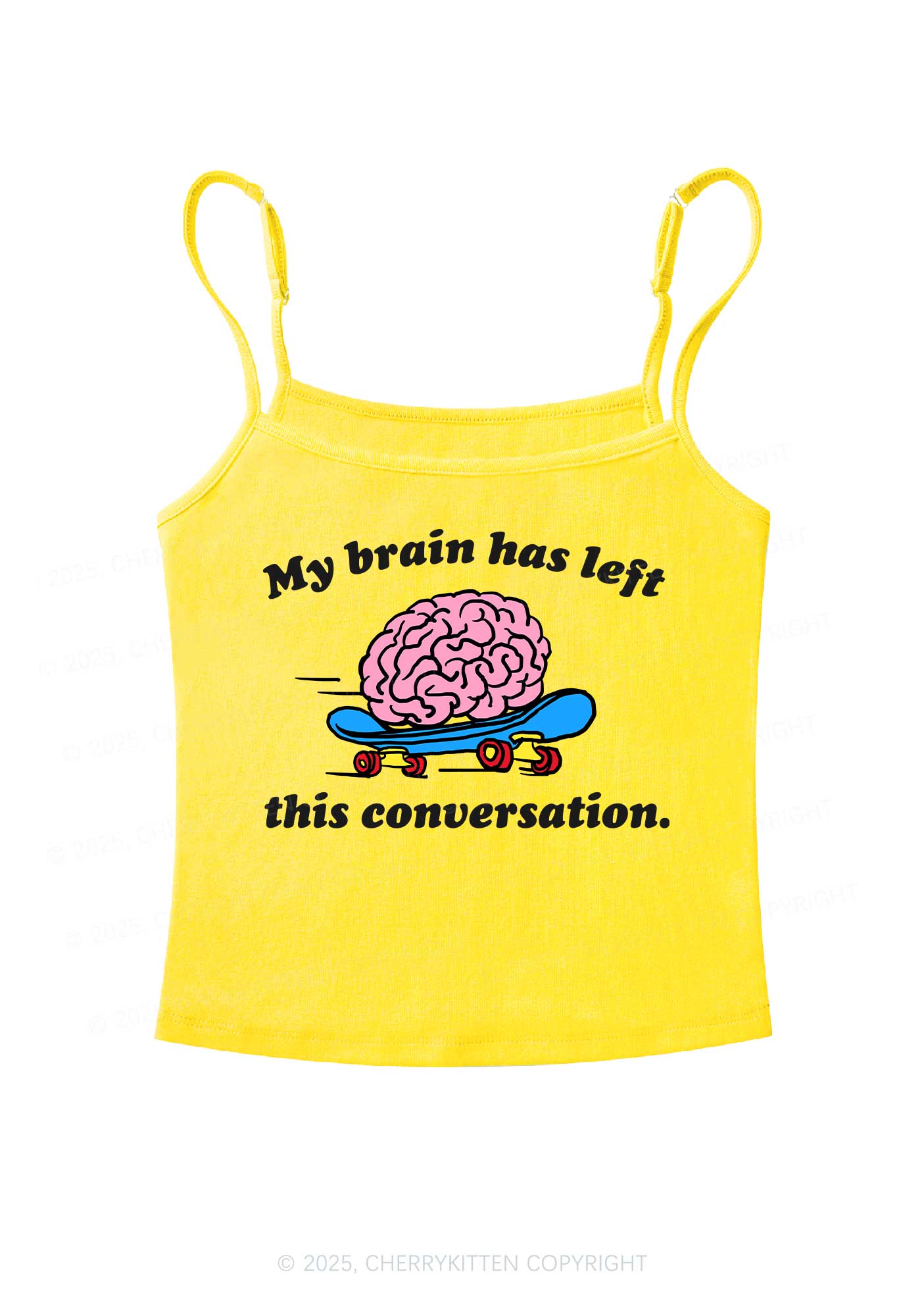 Brain Left Conversation Y2K Spaghetti Strap Cami Cherrykitten