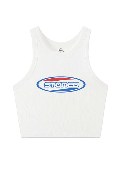 Stoned Slogan Y2K Crop Tank Top Cherrykitten