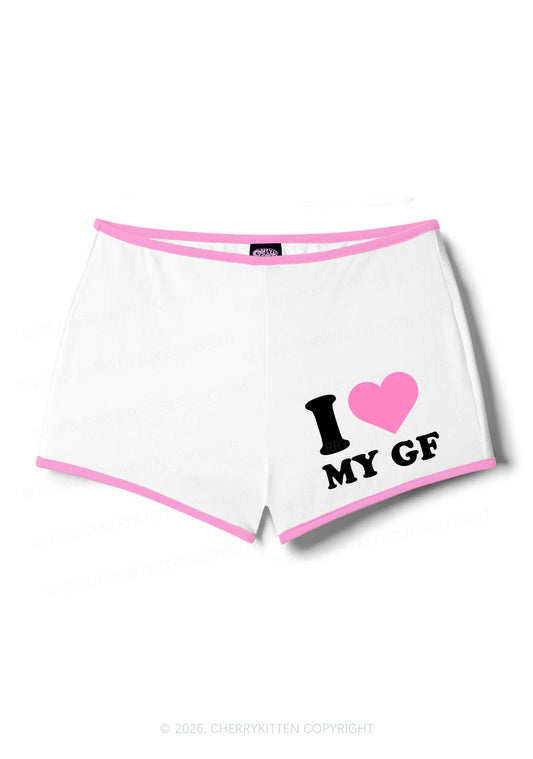 I Love My GF Valentine's Day Y2K Booty Shorts Cherrykitten