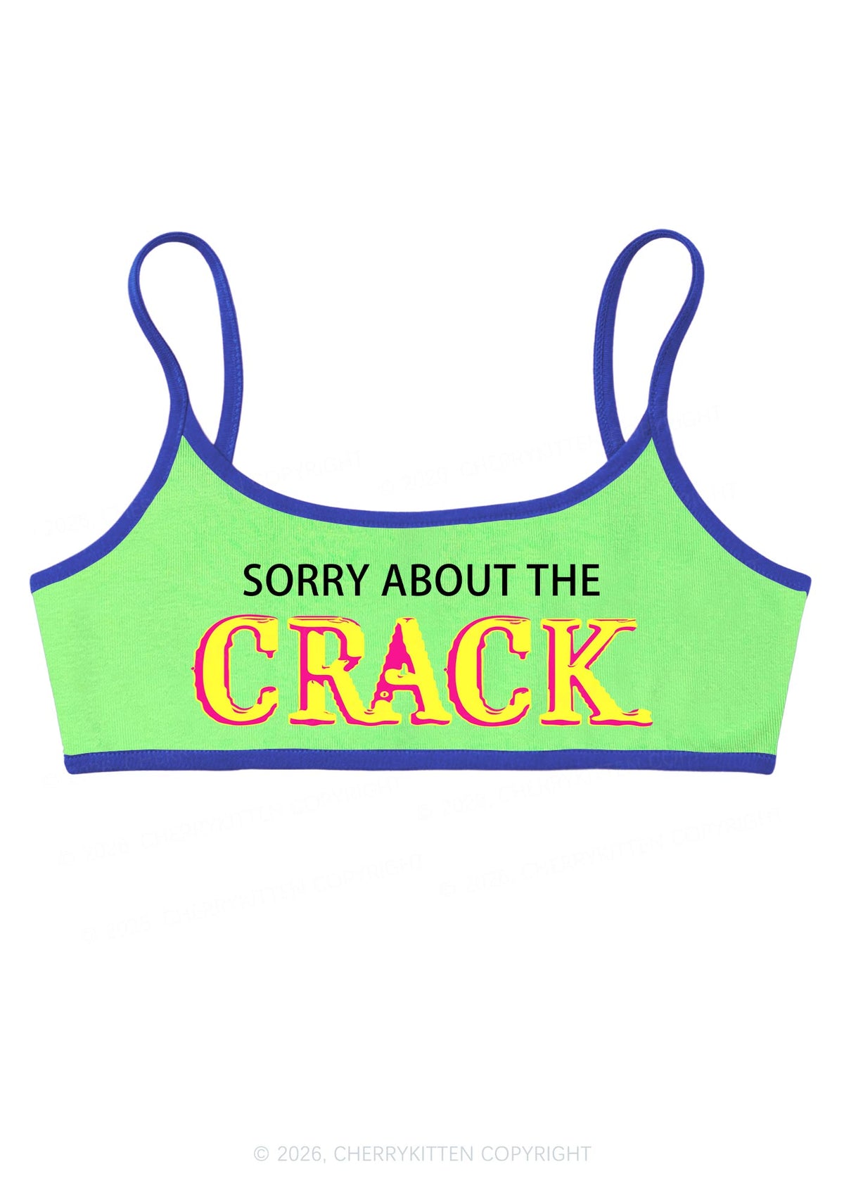 Sorry About The Crack Y2K Super Crop Cami Cherrykitten