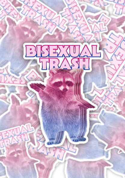 Bisexual Trash Raccoon Pride 1pc Y2K Sticker Cherrykitten