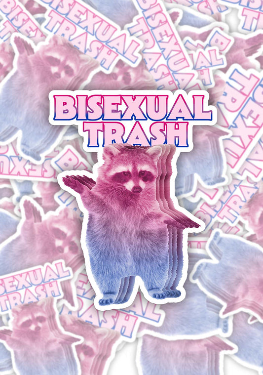 Bisexual Trash Raccoon Pride 1pc Y2K Sticker Cherrykitten
