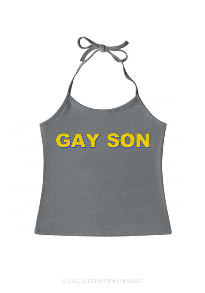 Gay Son Pride Y2K Halter Neck Cami Cherrykitten