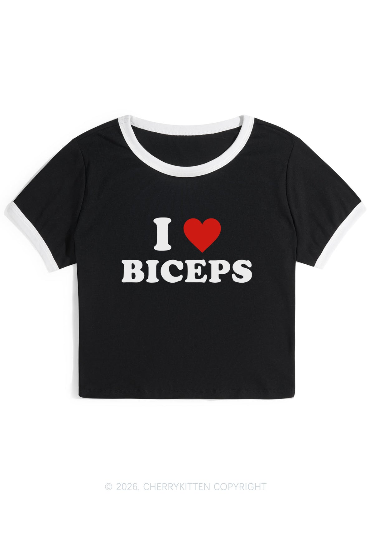 I Love Biceps Y2K Ringer Tee Cherrykitten
