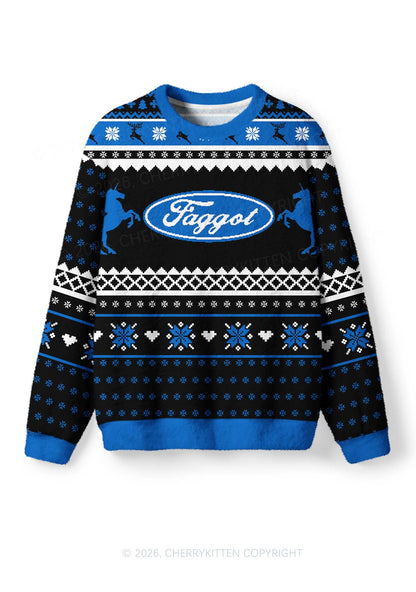 Black Faggot Pride Y2K Christmas Knit Sweatshirt Cherrykitten