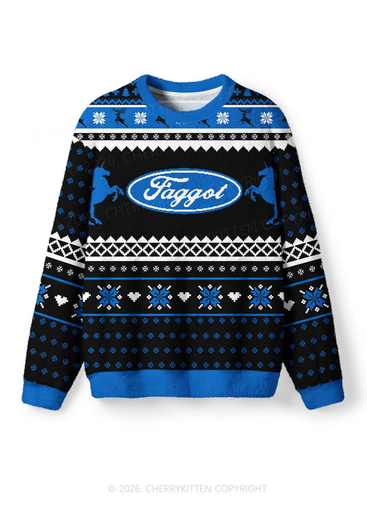 Black Faggot Pride Y2K Christmas Knit Sweatshirt Cherrykitten