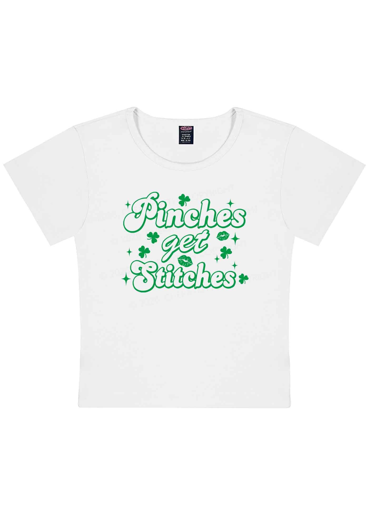 Pinches Get Stitches St Patricks Y2K Baby Tee Cherrykitten