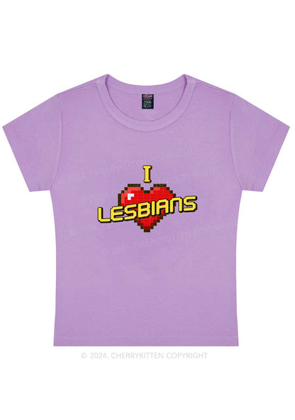 I Love Lesbians Y2K Baby Tee Cherrykitten