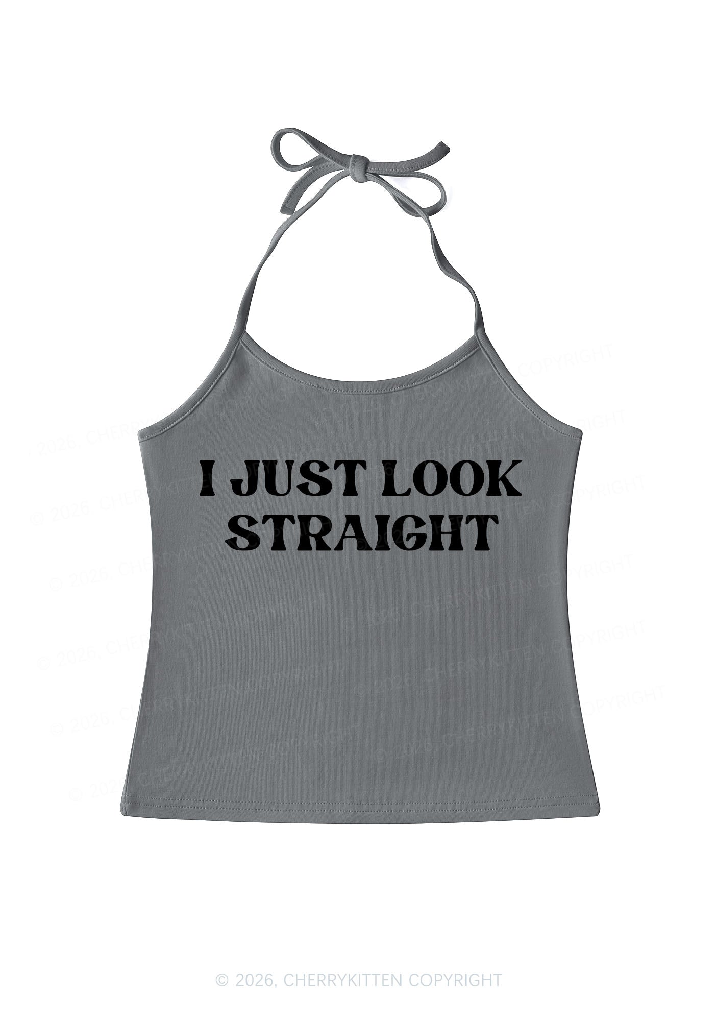 I Just Look Straight Pride Y2K Halter Neck Cami Cherrykitten