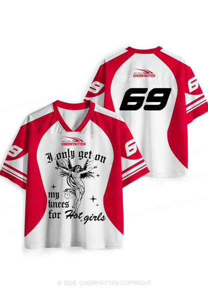 Get On My Knees For Hot Girls Pride Y2K Sport Jersey Shirts Cherrykitten