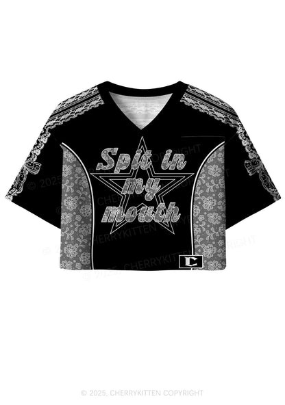 Custom Spit In My Mouth Y2K Crop Sport Jersey Shirts Cherrykitten