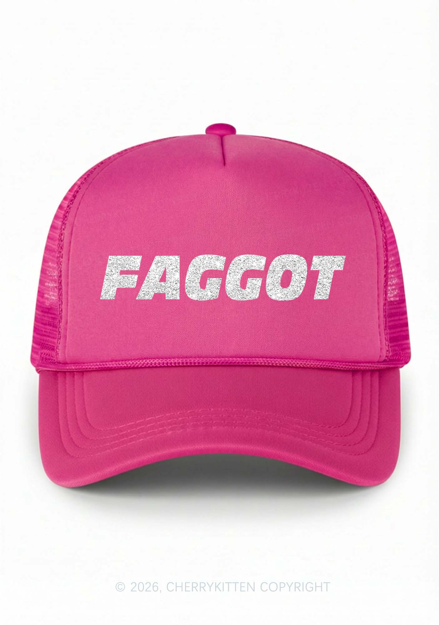 Glitter Faggot Pride Y2K Trucker Hat Cherrykitten