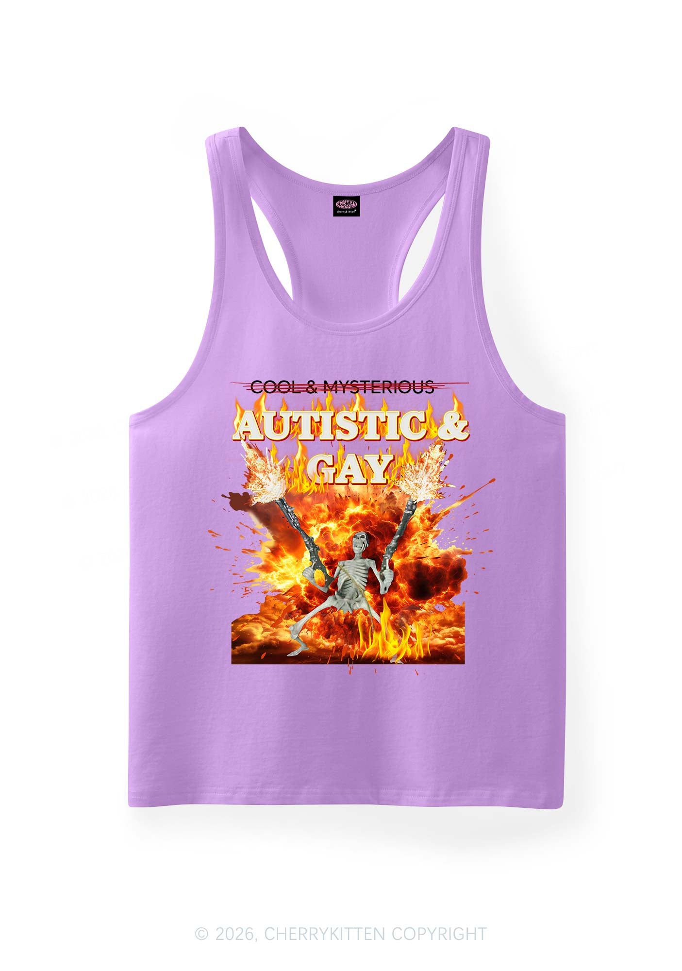 Autistic Gay Skeleton Pride Y2K Men Racerback Tank Top Cherrykitten