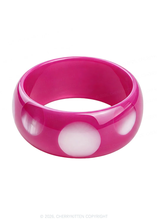 Retro Polka Dots Y2K Cuff Bangle Cherrykitten