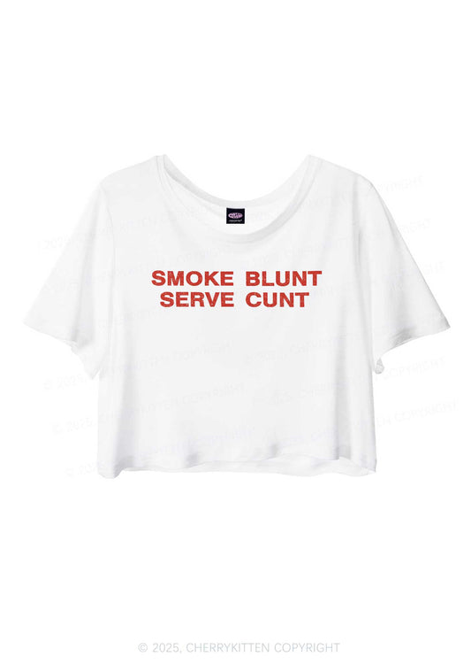 Smoke Blunt Y2K Sheer Crop Tee Cherrykitten