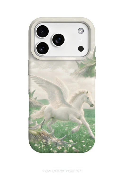 White Winged Horse On Meadow Y2K Phone Case Cherrykitten